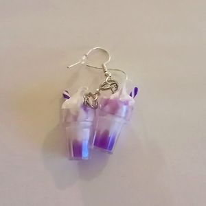 Purple ice cream earrings